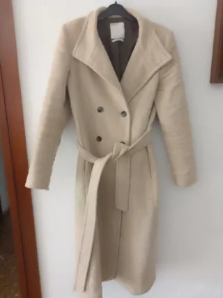 Abrigo Mango Beige Talla M