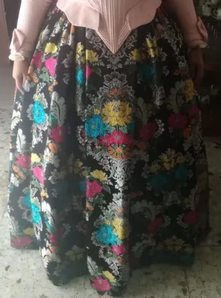 Falda Alicantina/Fallera Negra Multicolor
