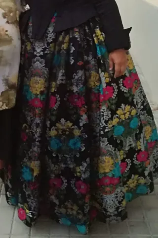 Falda Alicantina/Fallera Negra Multicolor