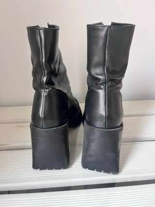 Botines Zara Piel Cremallera Plataforma