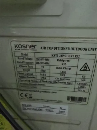 Aire Acondicionado Kosner Conductos Inverter 7kW