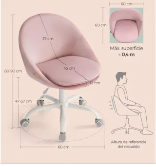 Silla Giratoria Songmics - Rosa