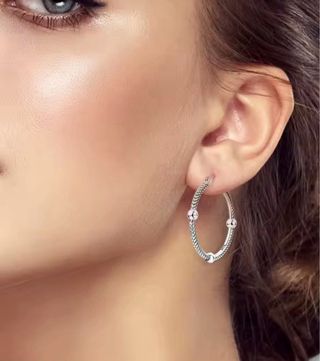 Pendientes Aro Plata con Bolas totalmente plata