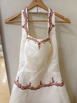 Vestido de Novia Talla 40, Marfil granate