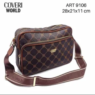 Tracolla Coveri World marrone e oro