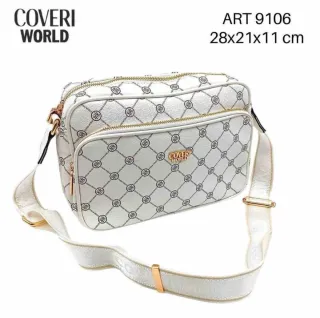 Tracolla Coveri World bianca e oro