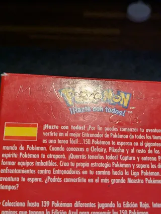 Pokemon Rojo original 🇪🇸 en funda PET