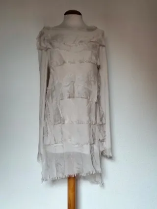 Vestido beige manga larga Florencia