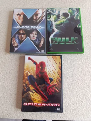 3 Películas Marvel DVD (X-Men 2, Hulk, Spider-Man)