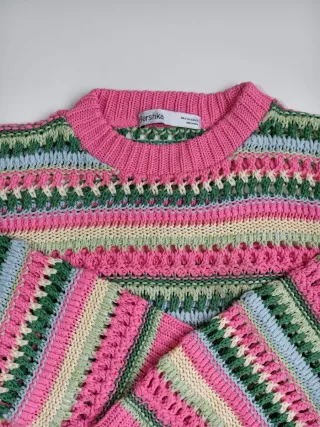 Bershka Boho Crochet Rayas Jersey