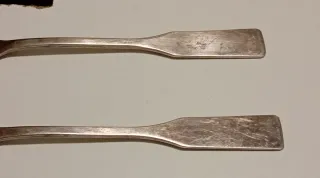 CUCHARA Y TENEDOR BAÑADOS EN PLATA ANTIGUOS 1930