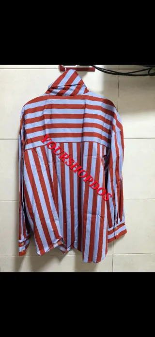 Camisa Zara Talla M Lazo Rayas Rojas y Azules