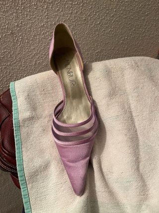 Zapatos de fiesta MENBUR raso lila talla 38