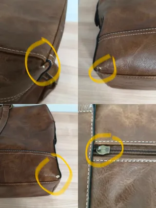 Bolso de viaje de cuero marrón