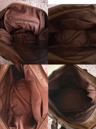 Bolso de viaje de cuero marrón