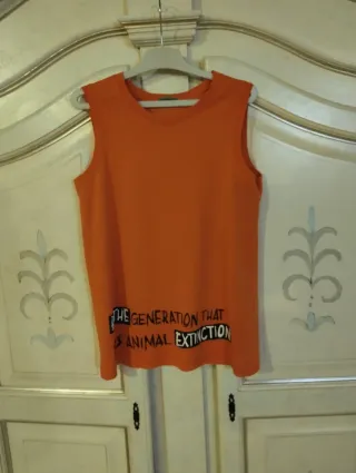 T-shirt smanicata arancione bambino 11 anni