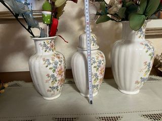 Set 3 Vasi Ceramica con Fiori