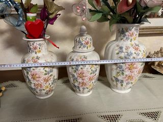 Set 3 Vasi Ceramica con Fiori