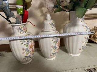 Set 3 Vasi Ceramica con Fiori