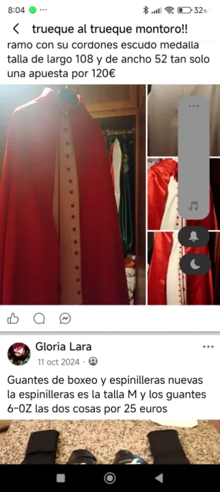 Capa Raso Roja y Túnica Beige