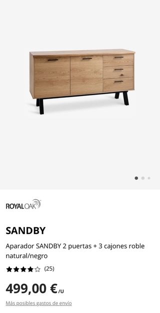 Aparador Roble Natura 2 Puertas + 3 Cajones