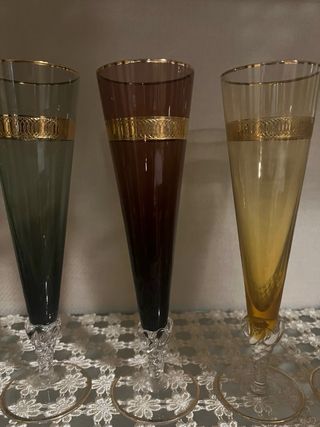 Set 5 Bicchieri Vetro Colorati