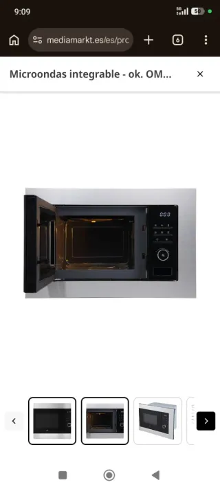 Microondas OK. Einbau-Mikrowellengrill 20L