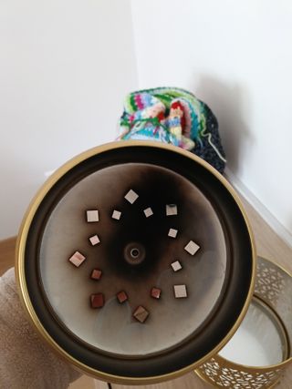 Portavelas metálico dorado