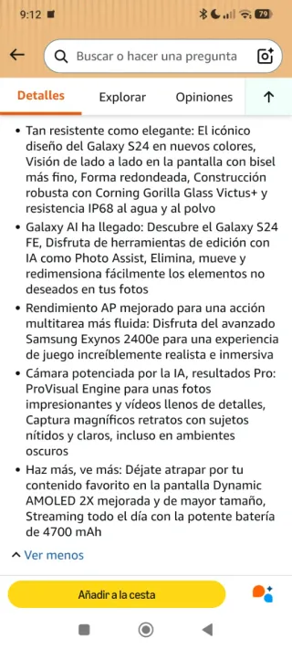 Samsung S24 FE Negro
