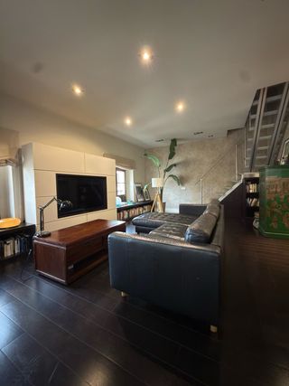 Sofá Chaiselonge 4 plazas Piel Negro