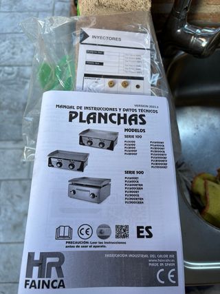 Plancha industrial a gas