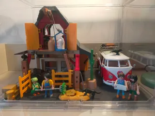 Lote Playmobil Granja + VW T1 con urna