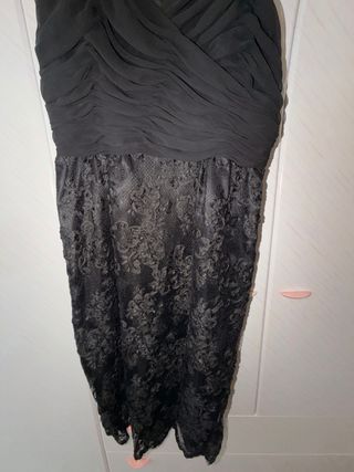 Abito da sera nero in pizzo con giacchino