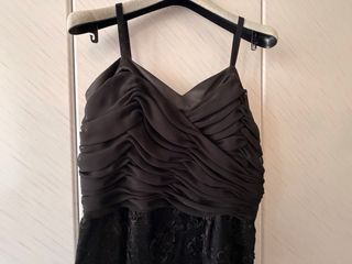 Abito da sera nero in pizzo con giacchino