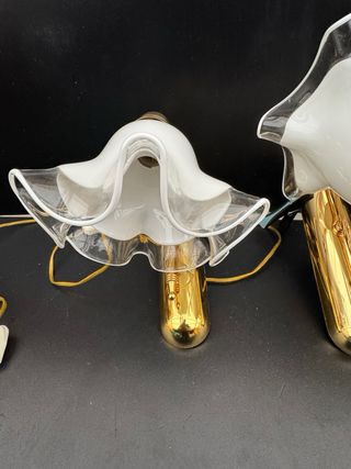 Coppia Applique Eleganti Vetro e Metallo