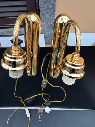 Coppia Applique Eleganti Vetro e Metallo