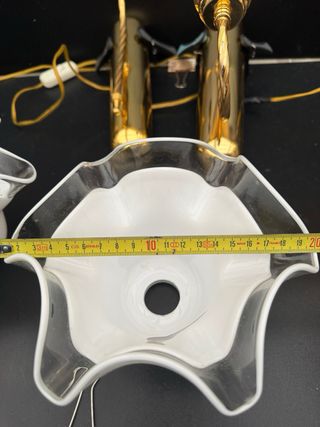 Coppia Applique Eleganti Vetro e Metallo