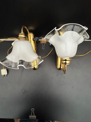 Coppia Applique Eleganti Vetro e Metallo