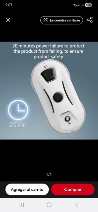 Robot limpiacristales por succión sin estrenar