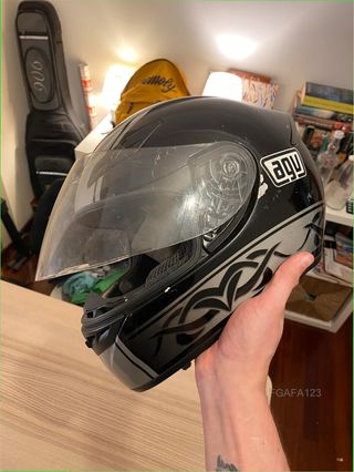 Casco Moto Integral Negro Poco Uso