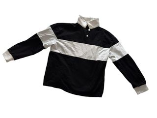 Sudadera Rugby Rayas Blanco y Negro