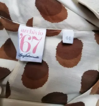 Camicia Archivio 67 Pois Marrone Bianco