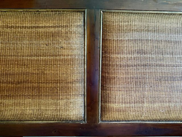 Cabecero de madera y ratán 160cm