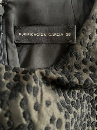 Vestido Purificación García Negro Verde Oliva