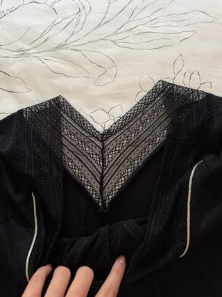 Camiseta de Morgan negra con encaje talla S