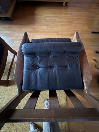 Butacas Mid Century Piel y Madera