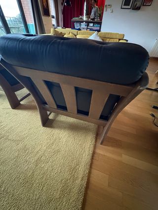 Butacas Mid Century Piel y Madera