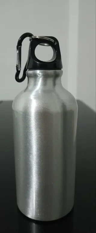 Borraccia Glitter Argento con Moschettone