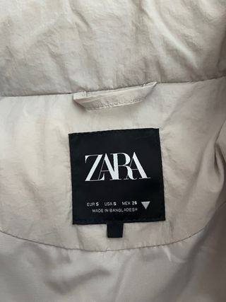 Plumífero Zara Beige Talla S