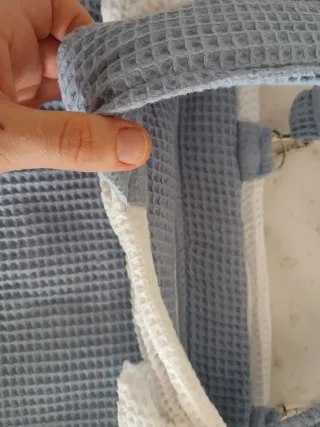 Bolso panera organizador bebé azul y blanco